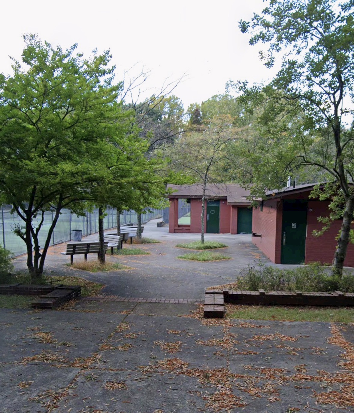 Tennis court area entrance at Core Creek Park, Langhorne